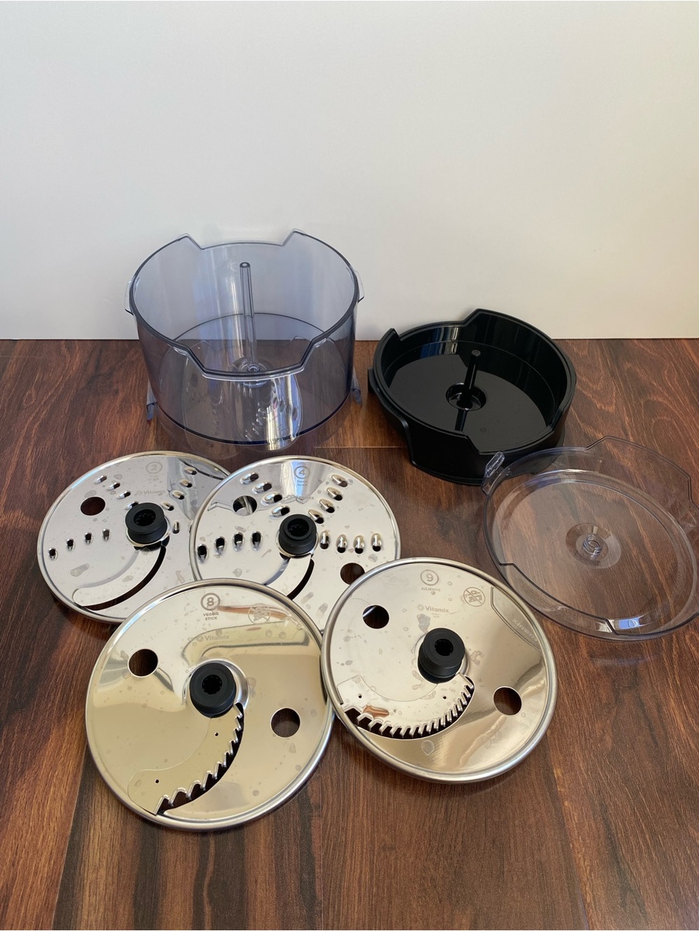 Vitamix Food Processor Disc Blades 2,3,4,5,8,9 in Stacking Tritan Storage Case
